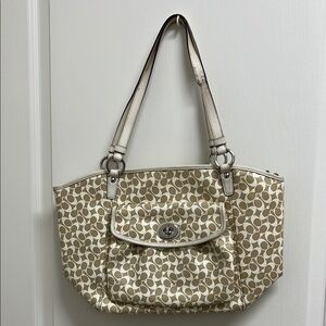 Coach Signature Leah Large Monogram Tote Bag
